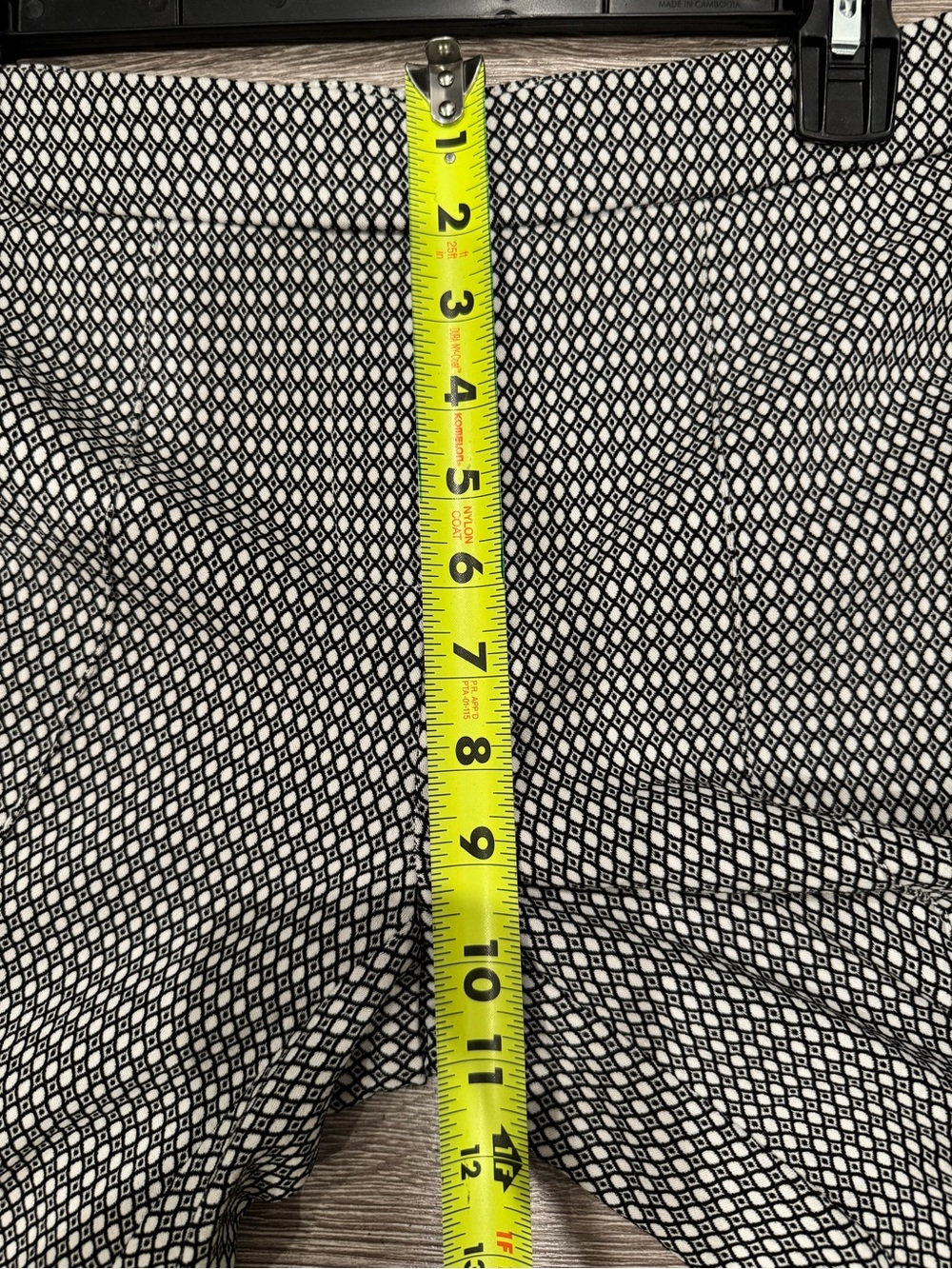 Jules & Leopold Black & White Micro‑Geometric Ankle Pants Old Money Classic - Picture 4 of 8